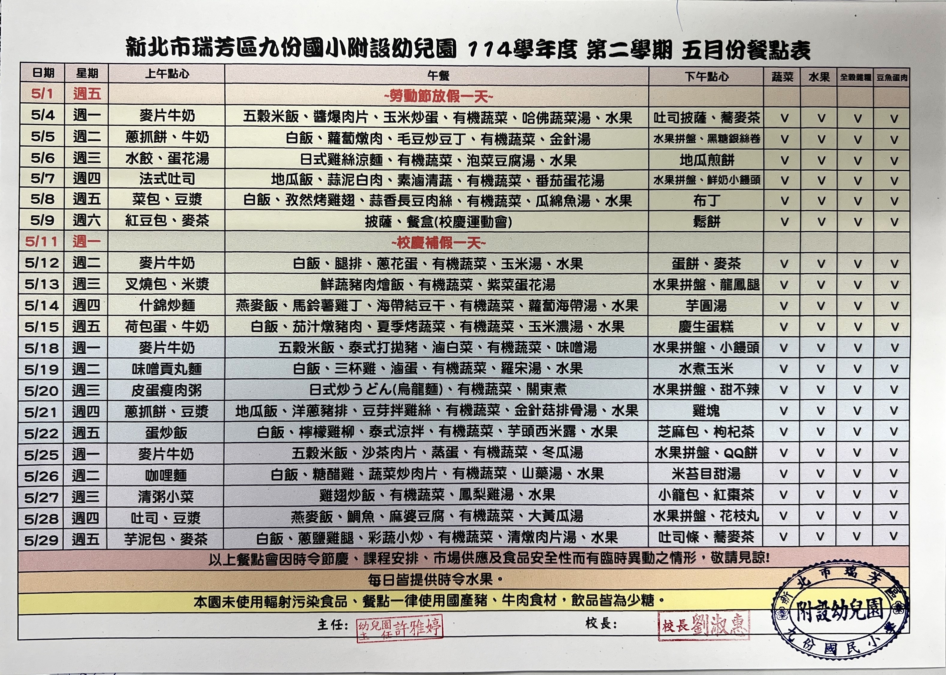 五月餐點